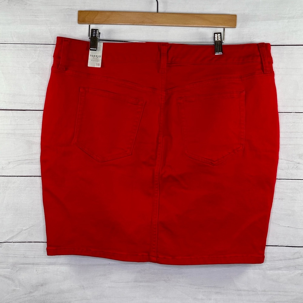 NWT Torrid Red Denim Pencil Skirt Size 18 - Picture 6 of 11